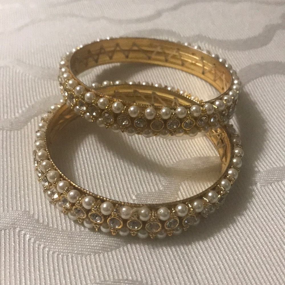 Indian faux pearl bangles